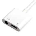 8 Pin to 3.5mm Headphone Audio & Charge Converter for Mobile Phone - White